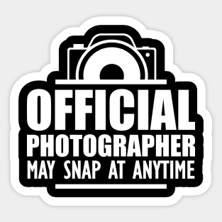 Photographer - Official photographer may snap at anytime w Sticker